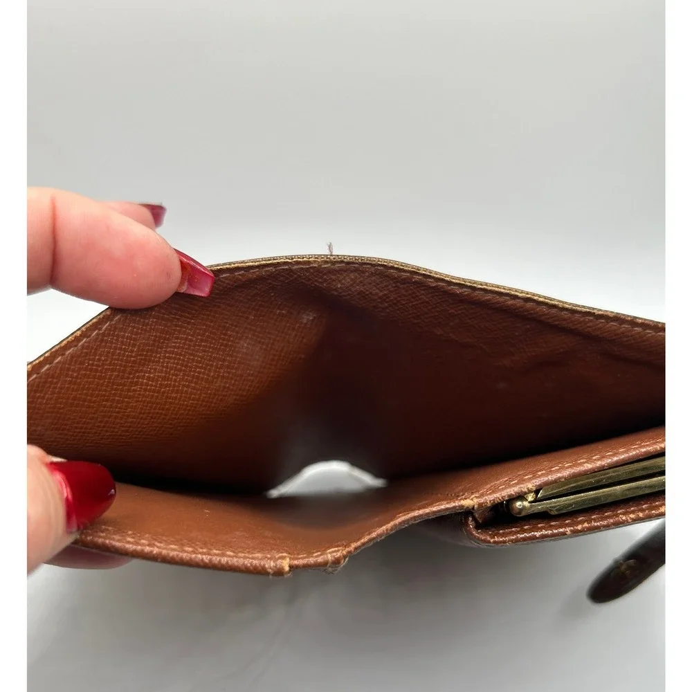 Louis Vuitton Monogram Viennois Kiss lock Wallet‎ Coin Purse#360
